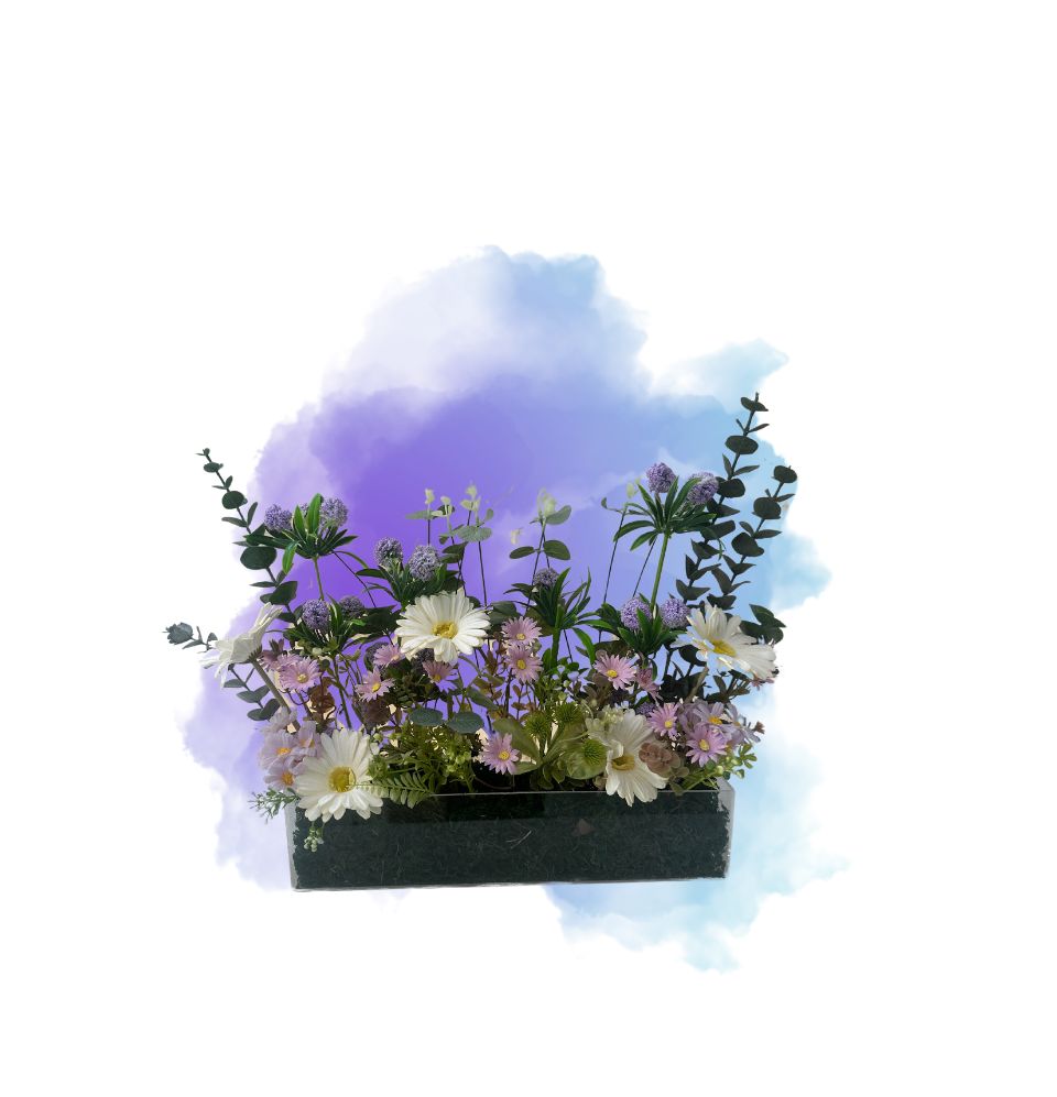 Eizu Artificial Flowers In Wide Vase